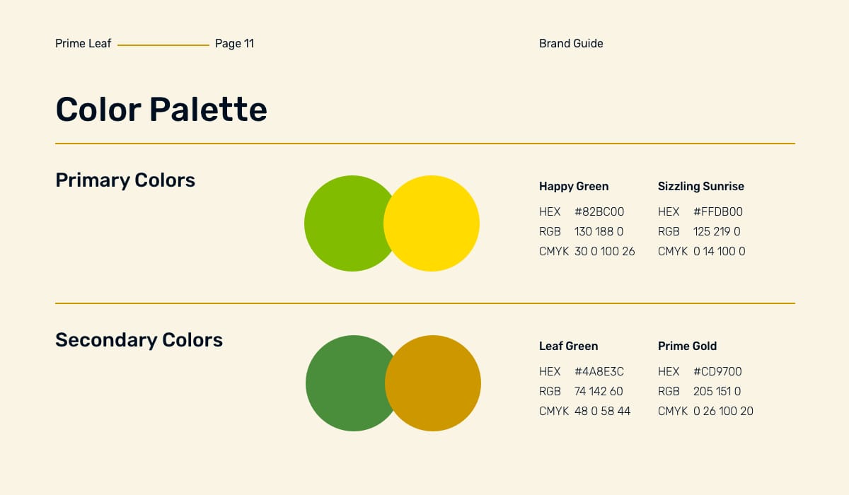 Prime Leaf Color Palette