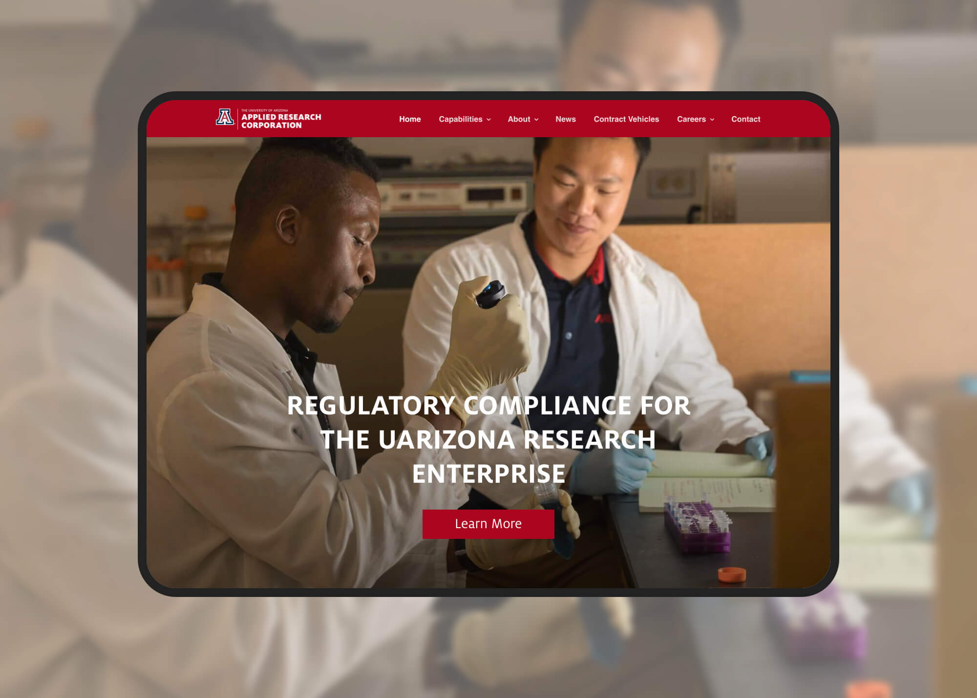 UA-ARC Website Homepage